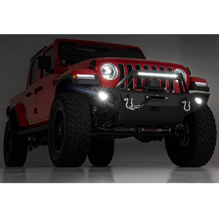 Rough Country 10585 Full Width Trail Front Bumper for Jeep Gladiator JT/ Wrangler JK/JL 2007-2022