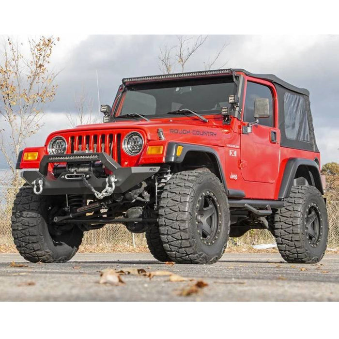 Rough Country 10595 Full Width Winch Front Bumper for Jeep Wrangler TJ/YJ 1987-2006