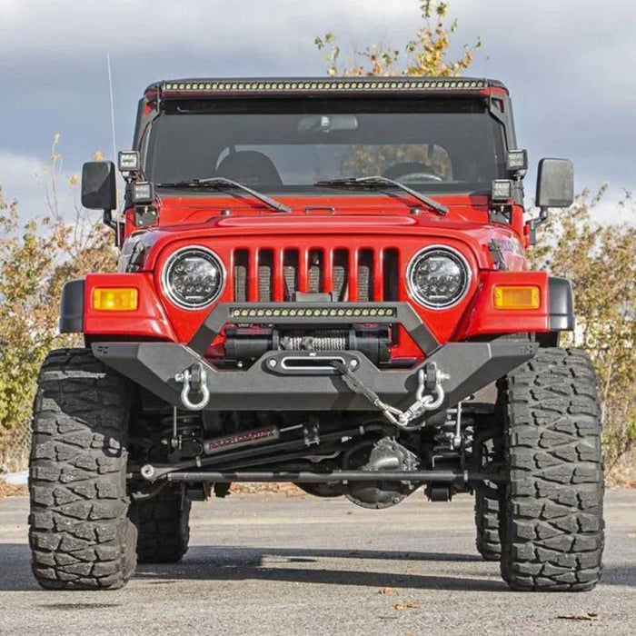 Rough Country 10595 Full Width Winch Front Bumper for Jeep Wrangler TJ/YJ 1987-2006