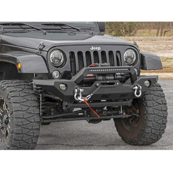 Rough Country 10596 Full Width Winch Front Bumper for Jeep Gladiator JT/Wrangler JK/JL 2007-2022