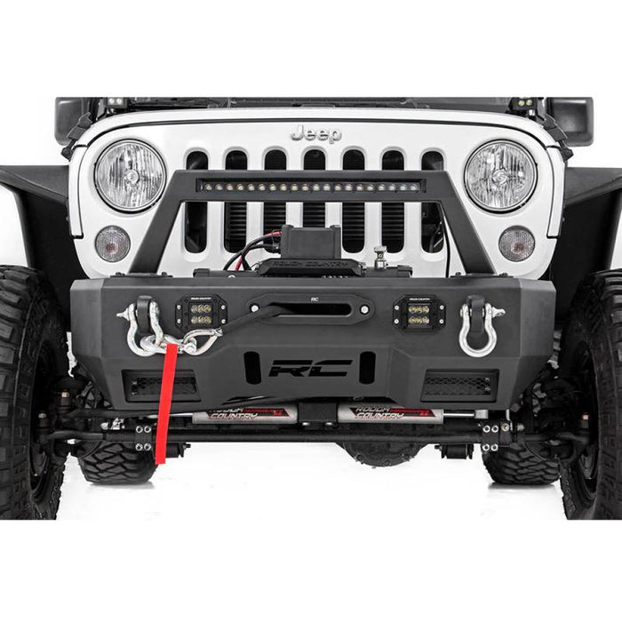 Rough Country 11826 Winch Front Bumper w/ Stubby Bar for Jeep Gladiator JT/Wrangler JK/JL 2007-2022