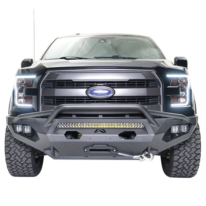 Fab Fours FF15-X3252-1 Matrix Winch Front Bumper w/ Pre-Runner Guard and Sensor Holes for Ford F-150 2015-2017