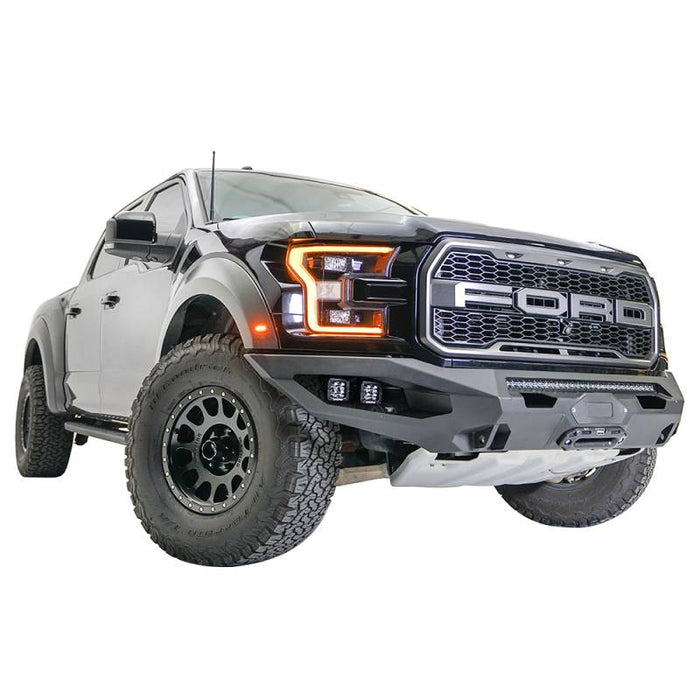 Fab Fours FF17-X4352-1 Matrix Winch Front Bumper w/ Pre-Runner Guard and Sensor Holes for Ford Raptor 2017-2020