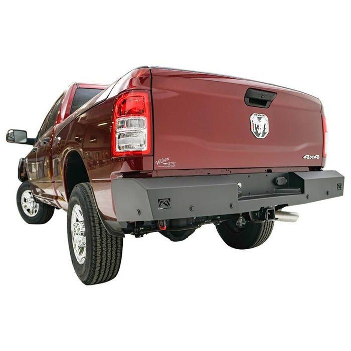 Fab Fours DR19-RT4450-1 Red Steel Rear Bumper w/ Sensor Holes for Dodge Ram 2500/3500 2019-2022