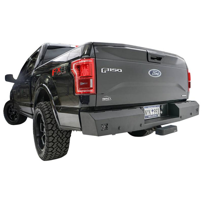 Fab Fours FF15-RT3250-1 Red Steel Rear Bumper w/ Sensor Holes for Ford F-150 2015-2020