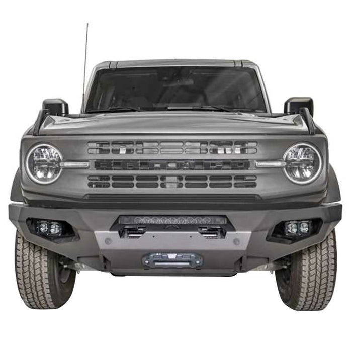 Fab Fours FB21-X5251-B Matrix Front Bumper w/ Sensor Holes and No Guard for Ford Bronco 2021-2022 - Bare Steel