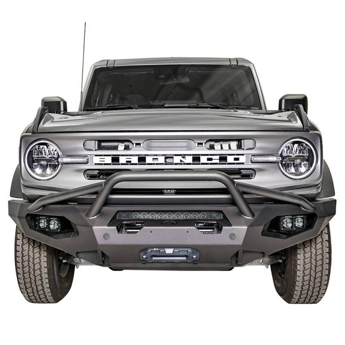 Fab Fours FB21-X5252-1 Matrix Front Bumper w/ Sensor Holes and Pre-Runner Guard for Ford Bronco 2021-2022