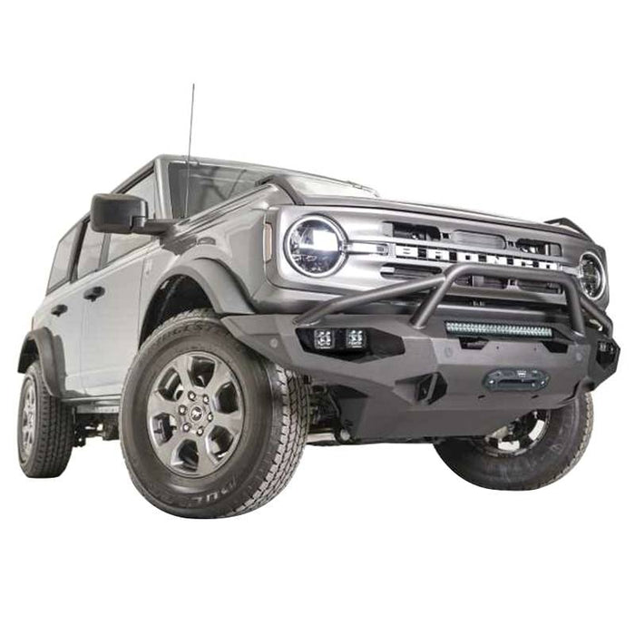 Fab Fours FB21-X5252-B Matrix Front Bumper w/ Sensor Holes and Pre-Runner Guard for Ford Bronco 2021-2022 - Bare Steel