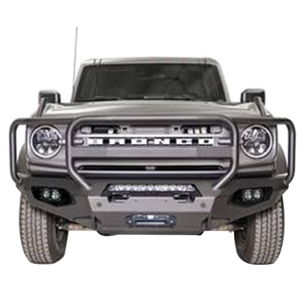 Fab Fours FB21-X5250-B Matrix Front Bumper w/ Sensor Holes and Full Guard for Ford Bronco 2021-2022 -Bare Steel