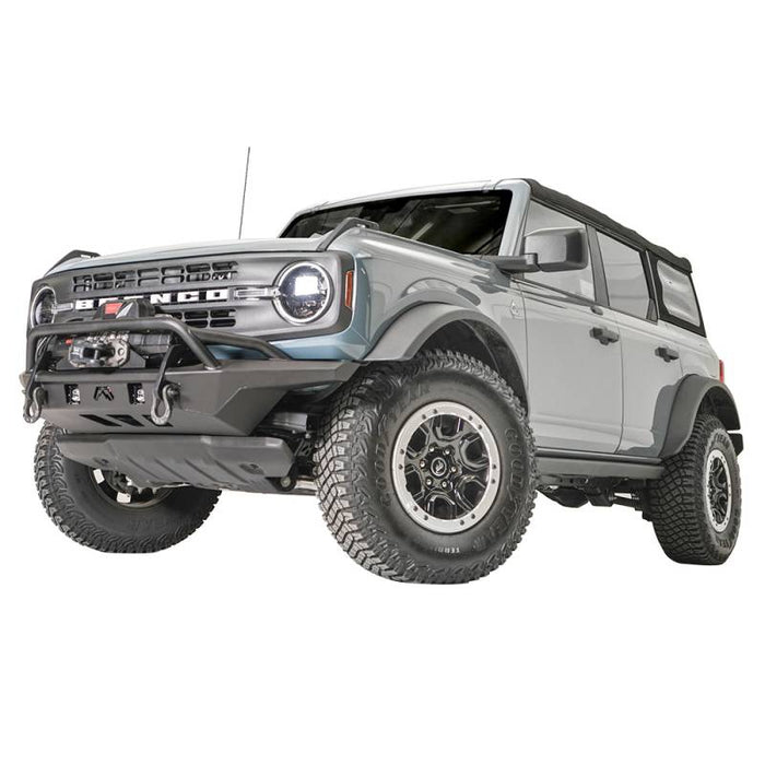 Fab Fours FB21-B5251-B Stubby Front Winch Bumper w/ No Guard for Ford Bronco 2021-2022 - Bare Steel