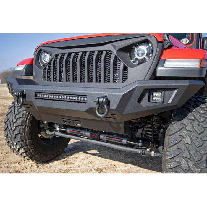 Rough Country 10635 Black Series Front Bumper w/ Skid Plate for Jeep Wrangler JK/JL/Gladiator JT 2007-2022