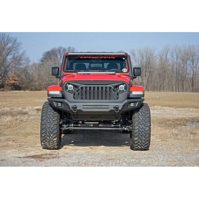 Rough Country 10635 Black Series Front Bumper w/ Skid Plate for Jeep Wrangler JK/JL/Gladiator JT 2007-2022