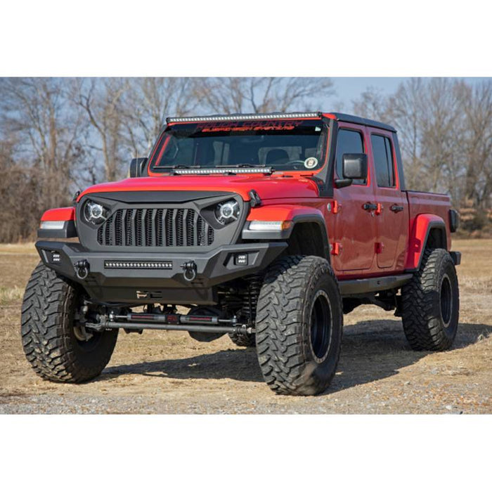 Rough Country 10635 Black Series Front Bumper w/ Skid Plate for Jeep Wrangler JK/JL/Gladiator JT 2007-2022