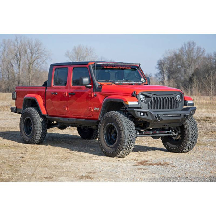 Rough Country 10635 Black Series Front Bumper w/ Skid Plate for Jeep Wrangler JK/JL/Gladiator JT 2007-2022