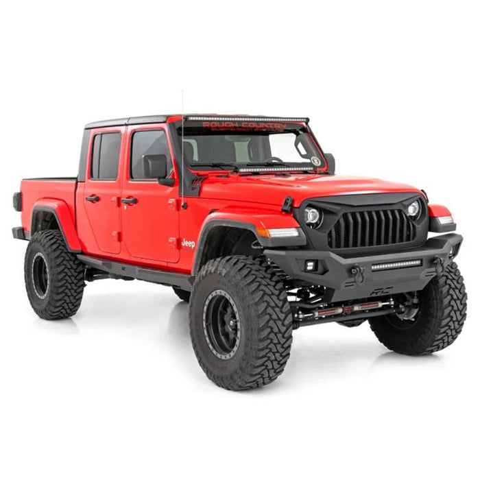 Rough Country 10635 Black Series Front Bumper w/ Skid Plate for Jeep Wrangler JK/JL/Gladiator JT 2007-2022