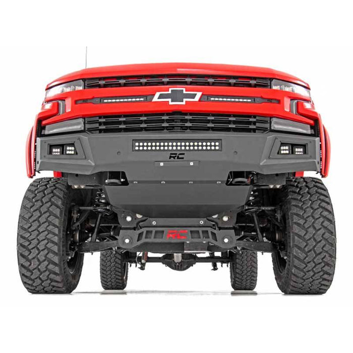 Rough Country 10757A Black Series Front Bumper w/ Skid Plate for Chevy Silverado 1500 2019-2022