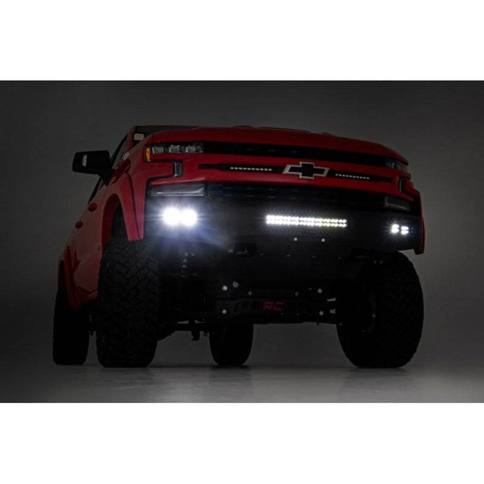 Rough Country 10757A Black Series Front Bumper w/ Skid Plate for Chevy Silverado 1500 2019-2022