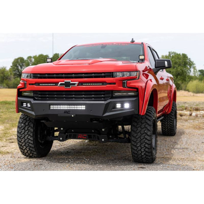 Rough Country 10757A Black Series Front Bumper w/ Skid Plate for Chevy Silverado 1500 2019-2022