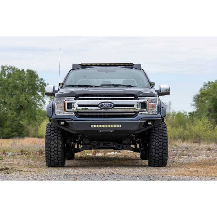 Rough Country 10756A Black Series High Clearance Front Bumper w/ Skid Plate for Ford F-150 2018-2020