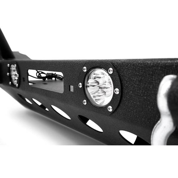 DV8 Offroad FBSHTB-08 Mid Length Winch Front Bumper w/ LED Light Holes for Jeep Wrangler JK/JL 2007-2022