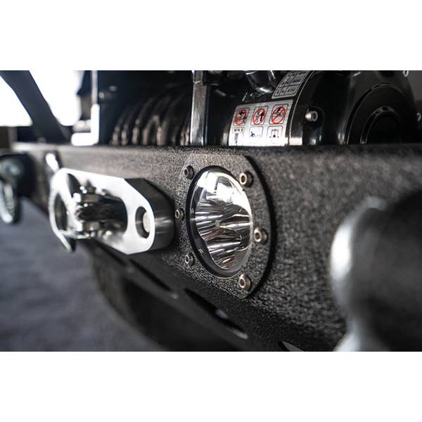 DV8 Offroad FBSHTB-08 Mid Length Winch Front Bumper w/ LED Light Holes for Jeep Wrangler JK/JL 2007-2022