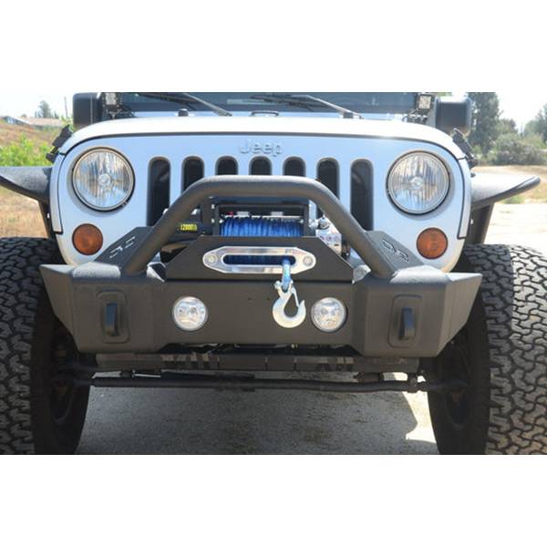 DV8 Offroad FBSHTB-13 Winch Front Bumper w/ Fog Light Holes for Jeep Wrangler JK/JL 2007-2022