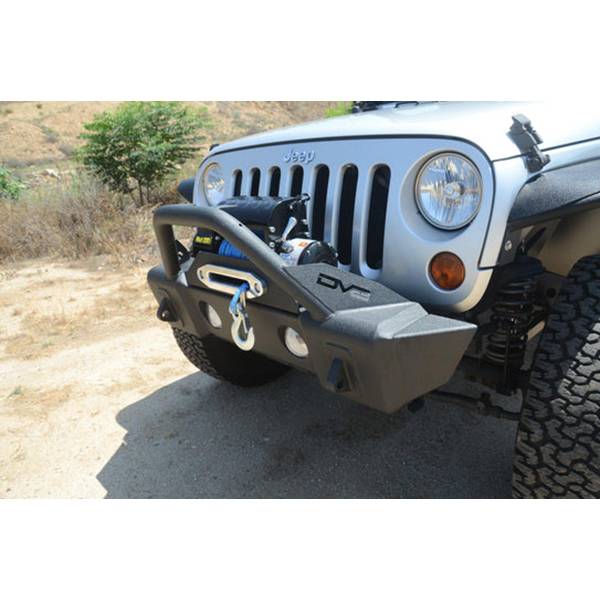 DV8 Offroad FBSHTB-13 Winch Front Bumper w/ Fog Light Holes for Jeep Wrangler JK/JL 2007-2022