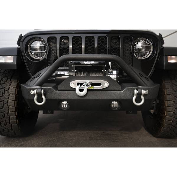 DV8 Offroad FBSHTB-15 Winch Front Bumper w/ Fog Light Holes for Jeep Wrangler JK/JL 2007-2022