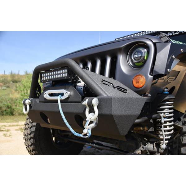 DV8 Offroad FBSHTB-15 Winch Front Bumper w/ Fog Light Holes for Jeep Wrangler JK/JL 2007-2022