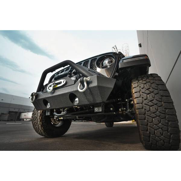 DV8 Offroad FBSHTB-15 Winch Front Bumper w/ Fog Light Holes for Jeep Wrangler JK/JL 2007-2022