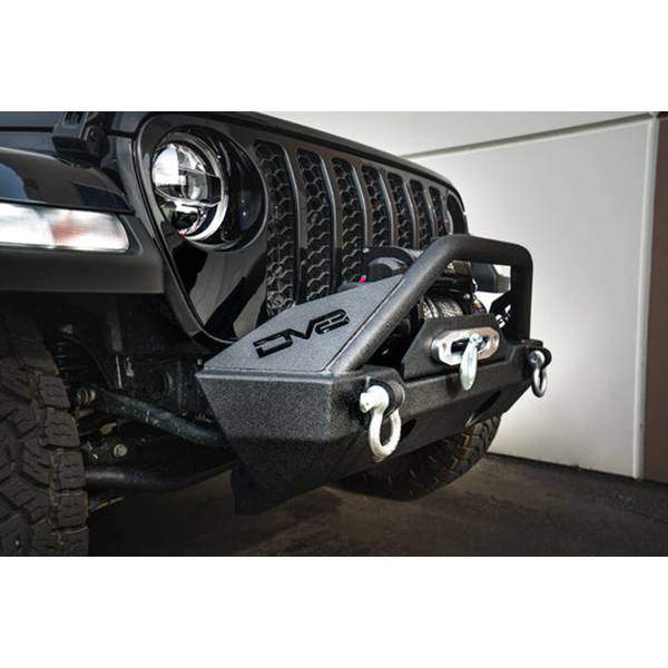 DV8 Offroad FBSHTB-15 Winch Front Bumper w/ Fog Light Holes for Jeep Wrangler JK/JL 2007-2022