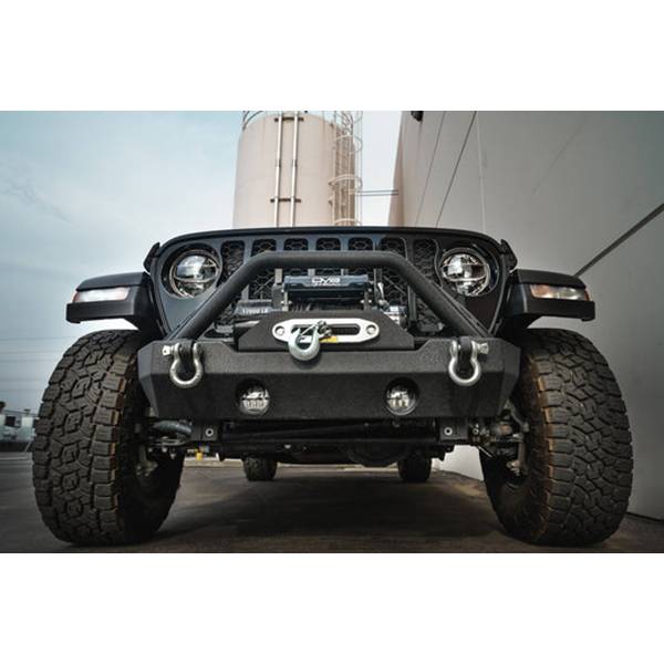 DV8 Offroad FBSHTB-15 Winch Front Bumper w/ Fog Light Holes for Jeep Wrangler JK/JL 2007-2022