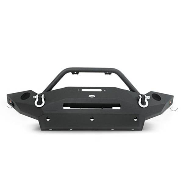 DV8 Offroad FBSHTB-18 Mid Length Winch Front Bumper w/ Fog Light Holes for Jeep Wrangler JK 2007-2018