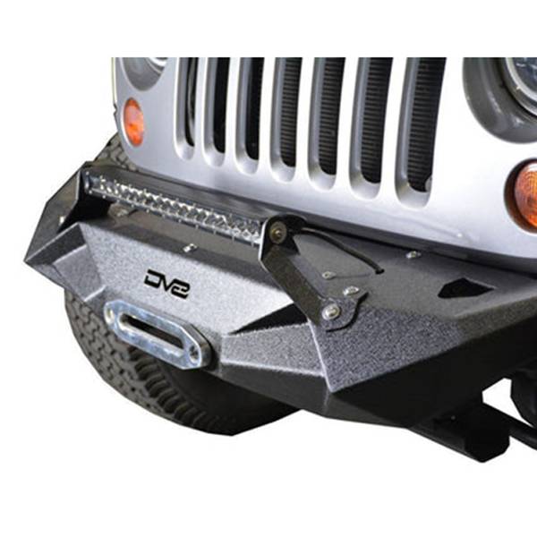 DV8 Offroad FBSHTB-24 Winch Front Bumper w/ Light Holes for Jeep Wrangler JK/JL 2007-2022