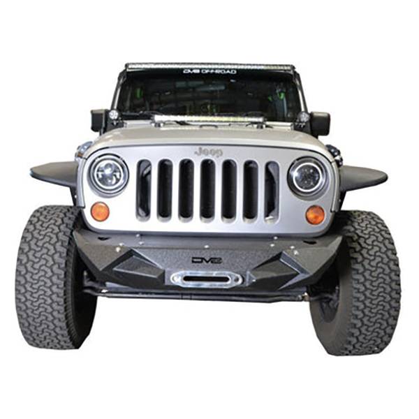 DV8 Offroad FBSHTB-24 Winch Front Bumper w/ Light Holes for Jeep Wrangler JK/JL 2007-2022