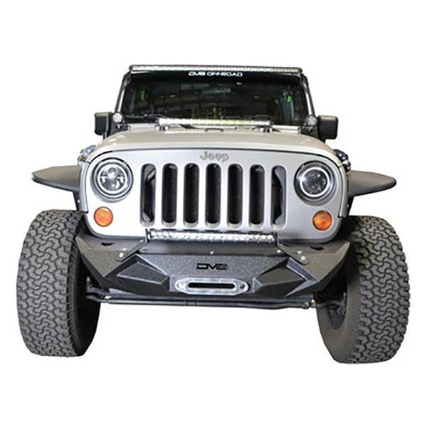 DV8 Offroad FBSHTB-24 Winch Front Bumper w/ Light Holes for Jeep Wrangler JK/JL 2007-2022