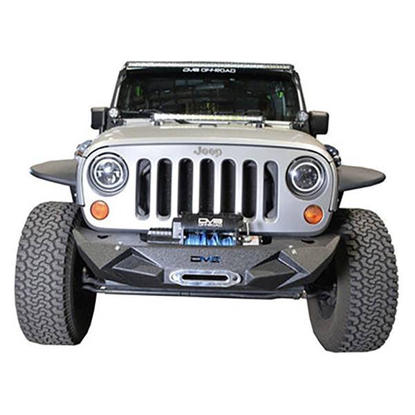 DV8 Offroad FBSHTB-24 Winch Front Bumper w/ Light Holes for Jeep Wrangler JK/JL 2007-2022