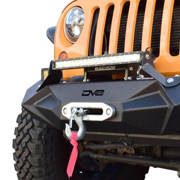 DV8 Offroad FBSHTB-24 Winch Front Bumper w/ Light Holes for Jeep Wrangler JK/JL 2007-2022