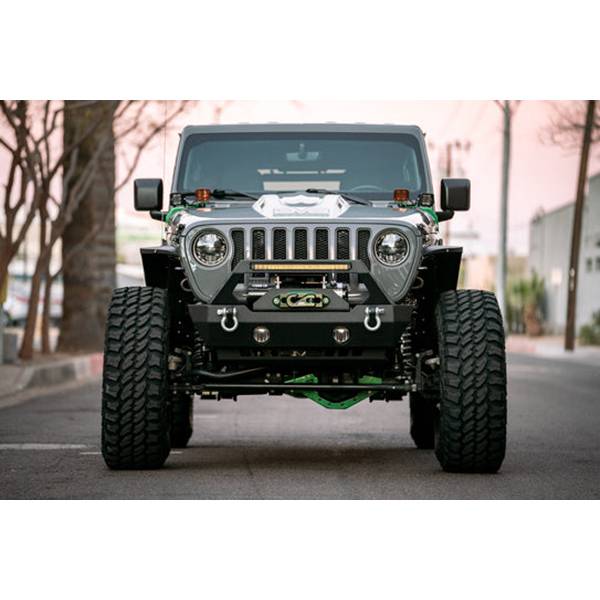 DV8 Offroad FBSHTB-25 Winch Front Bumper w/ Stubby Bar for Jeep Wrangler JK/JL 2007-2022