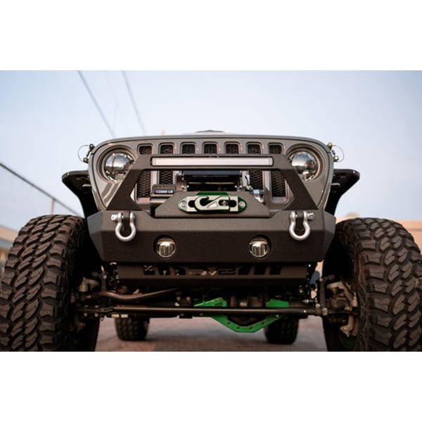 DV8 Offroad FBSHTB-25 Winch Front Bumper w/ Stubby Bar for Jeep Wrangler JK/JL 2007-2022