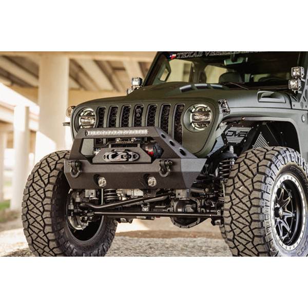 DV8 Offroad FBSHTB-25 Winch Front Bumper w/ Stubby Bar for Jeep Wrangler JK/JL 2007-2022