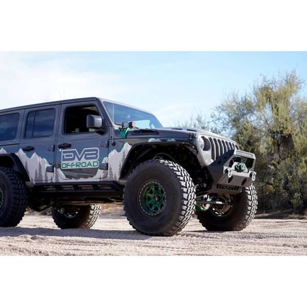 DV8 Offroad FBSHTB-25 Winch Front Bumper w/ Stubby Bar for Jeep Wrangler JK/JL 2007-2022