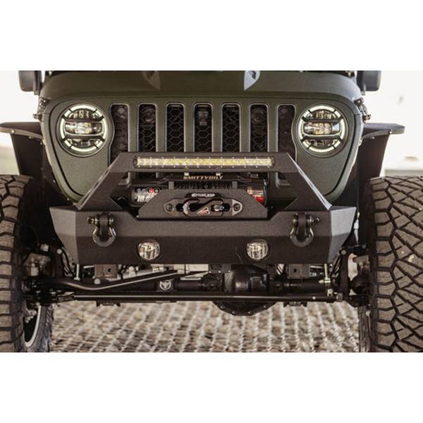 DV8 Offroad FBSHTB-25 Winch Front Bumper w/ Stubby Bar for Jeep Wrangler JK/JL 2007-2022