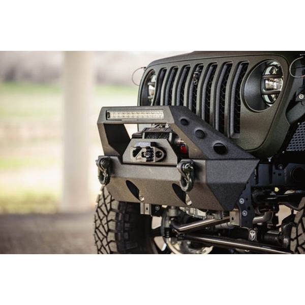 DV8 Offroad FBSHTB-25 Winch Front Bumper w/ Stubby Bar for Jeep Wrangler JK/JL 2007-2022