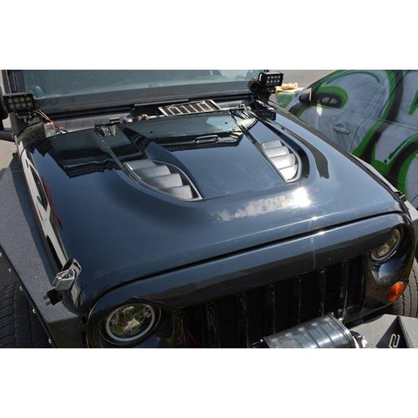 DV8 Offroad HDMB07-TA 10th Anniversary Hood for Jeep Wrangler JK 2007-2018