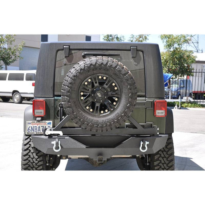 DV8 Offroad RBSTTB-01 Mid Width Rear Bumper w/ Tire Carrier for Jeep Wrangler JL 2018-2022