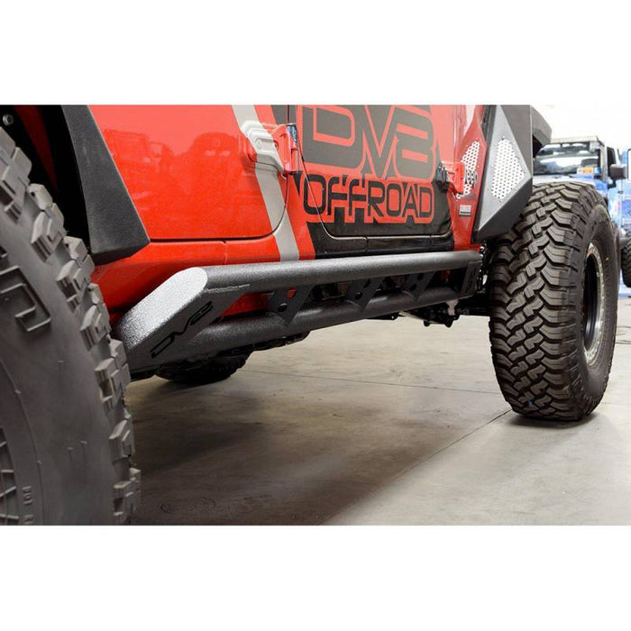 DV8 Offroad SRJL-03 Tubular Rock Sliders w/ Plated End Caps for Jeep Wrangler JL 2018-2021