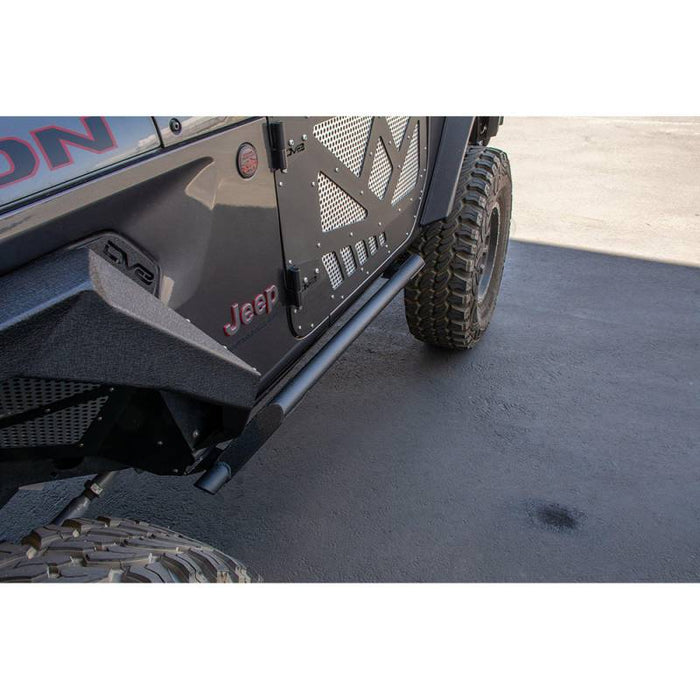 DV8 Offroad SRJL-23 Tubular Rock Sliders w/ Plated End Caps for Jeep Wrangler JL 2018-2021