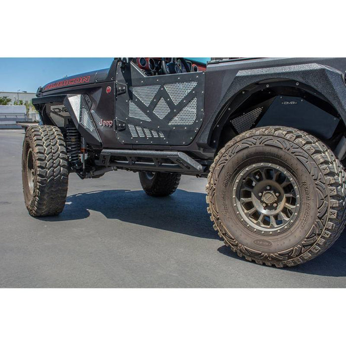 DV8 Offroad SRJL-23 Tubular Rock Sliders w/ Plated End Caps for Jeep Wrangler JL 2018-2021