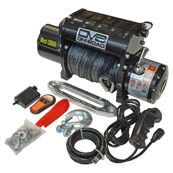 DV8 Offroad WB12SR Winch w/ Synthetic Line and Wireless Remote